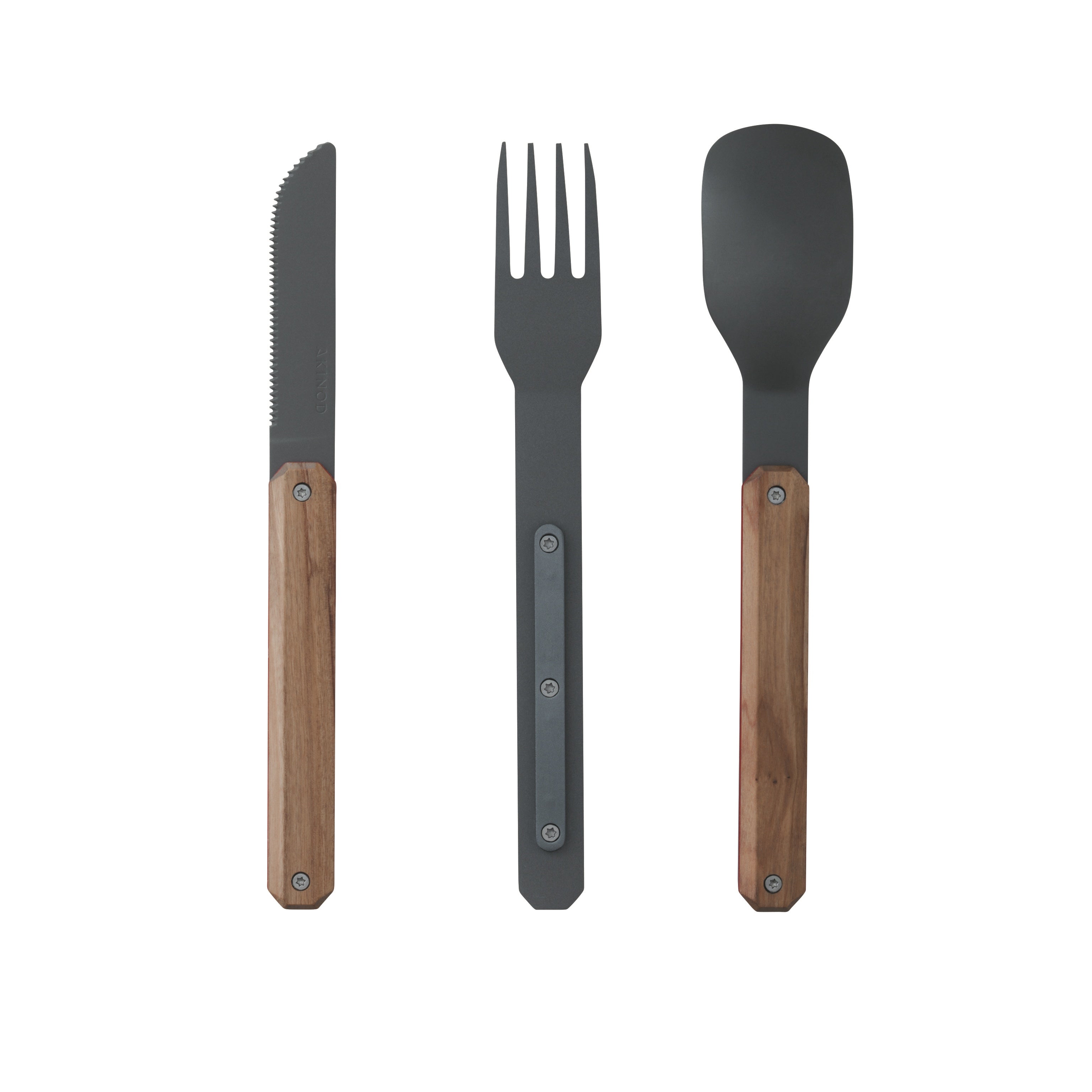 Akinod Cutlery Set Wood & Titanium