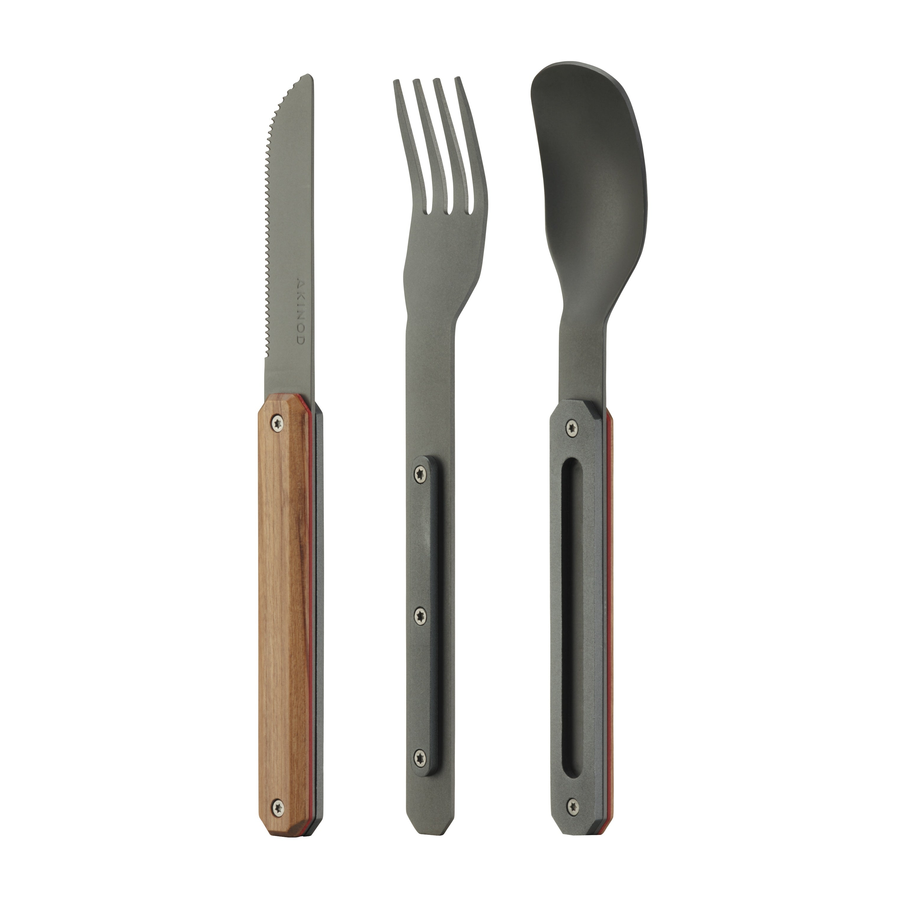 Akinod Cutlery Set Wood & Titanium