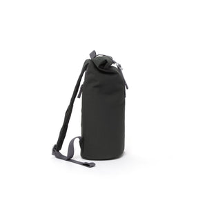 Grey waterproof canvas women’s rolltop backpack.